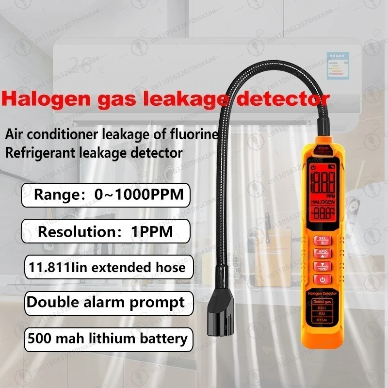 Refrigerant Halogen Leak Detector, Freon Gas Tester for R22 R410A R32 Multi Refrigerant Detection
