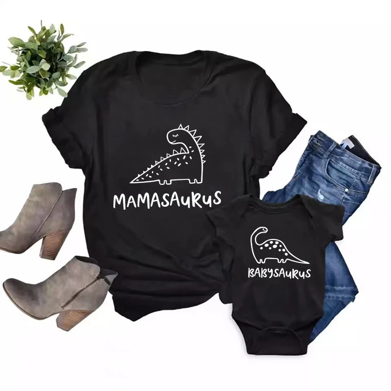 Dinosaur Family Shirts Mommy Daddy Shirt Baby Bodysuits Family Matching Outfits Short Sleeve Family Tshirt Family Gift Shirt