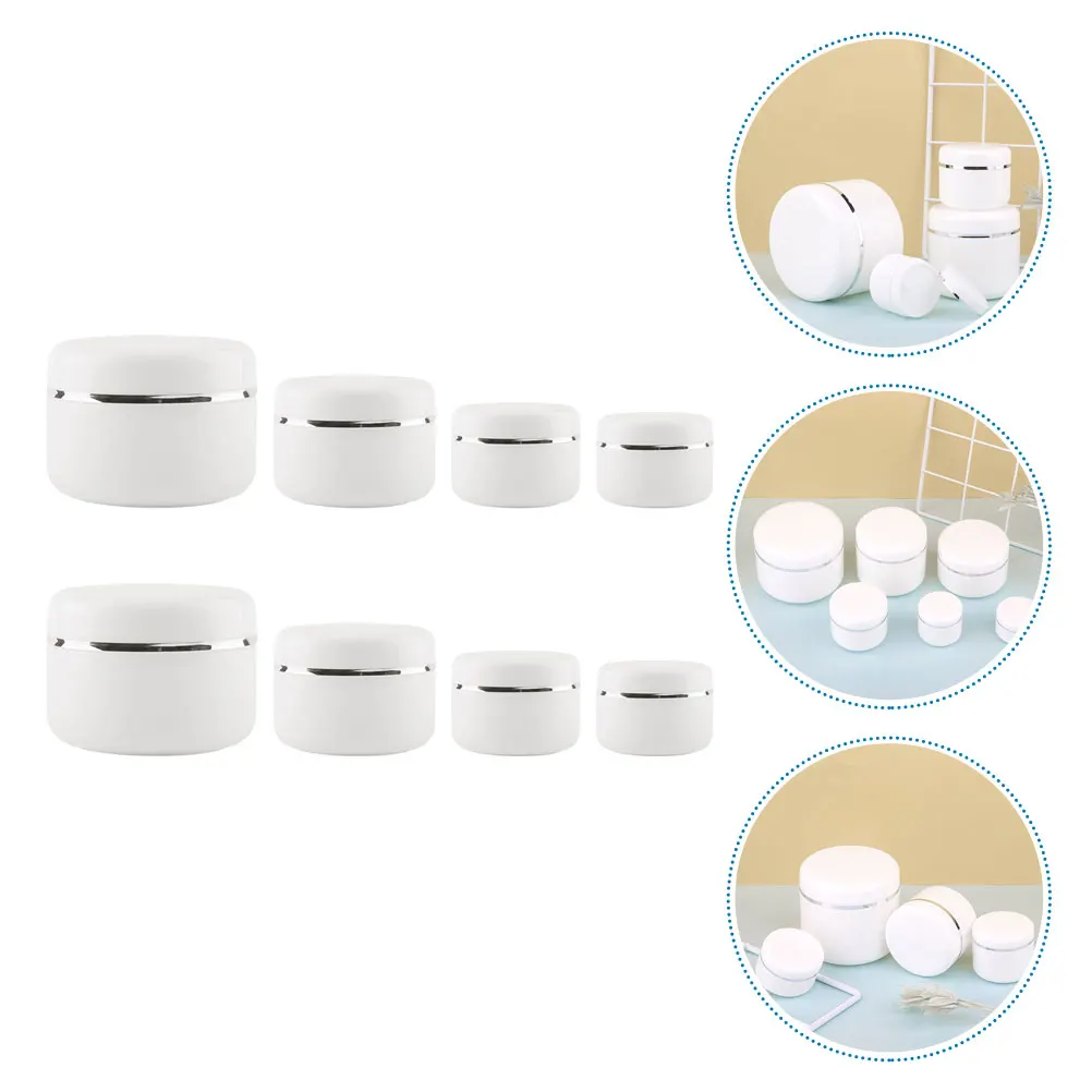 

8 Pcs PP Material Empty Lids for Travel Lotion Cream Container Cream Durable Airless Storage Containers
