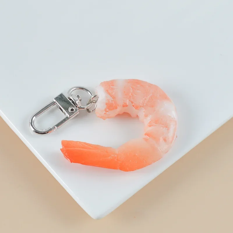 Personalized Trendy Simulation Seafood Shrimp Bag Pendant Jewelry Creative Interesting Funny Model Ornament Key Pendant