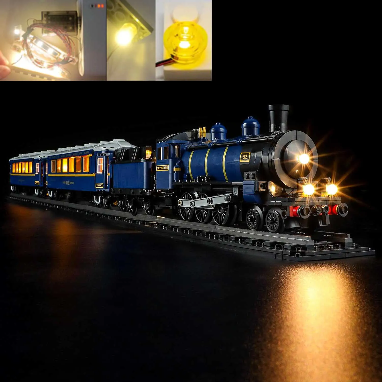 （No LEGO, Just Light）Light Up  Lego 21344 Ideas The Orient Express Train Building Set USB LED Light