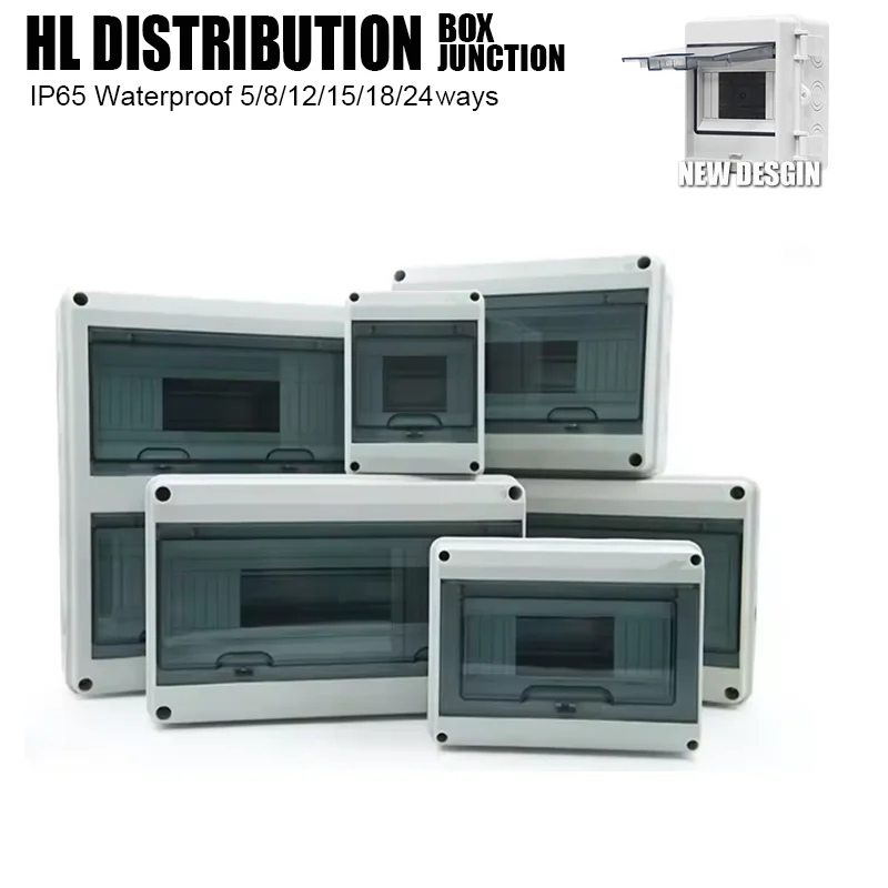 IP65 Eight Way Waterproof Distribution Box Circuit Breaker Junction Case Plastic Electrical Panels Connectors Terminals Boxes ﻿