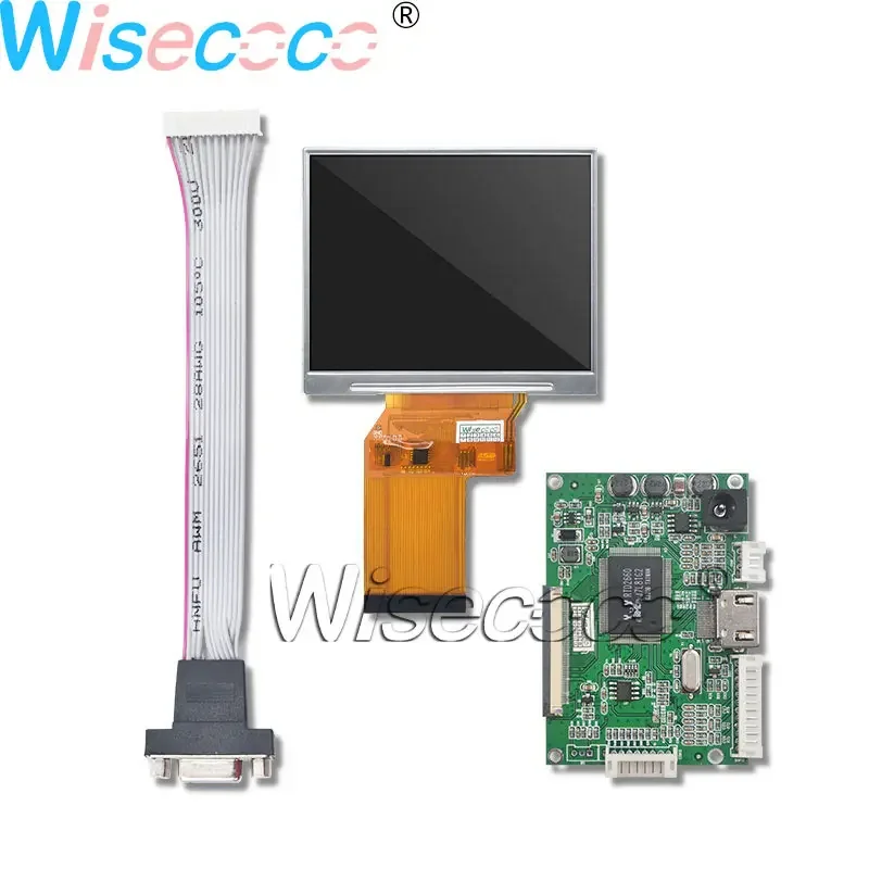 Wisecoco 3.5 인치 JT035IPS02-V0 LCD Mudule 화면 고해상도 640x480 IPS 400nits RGB VGA 1HDMI 드라이버 보드