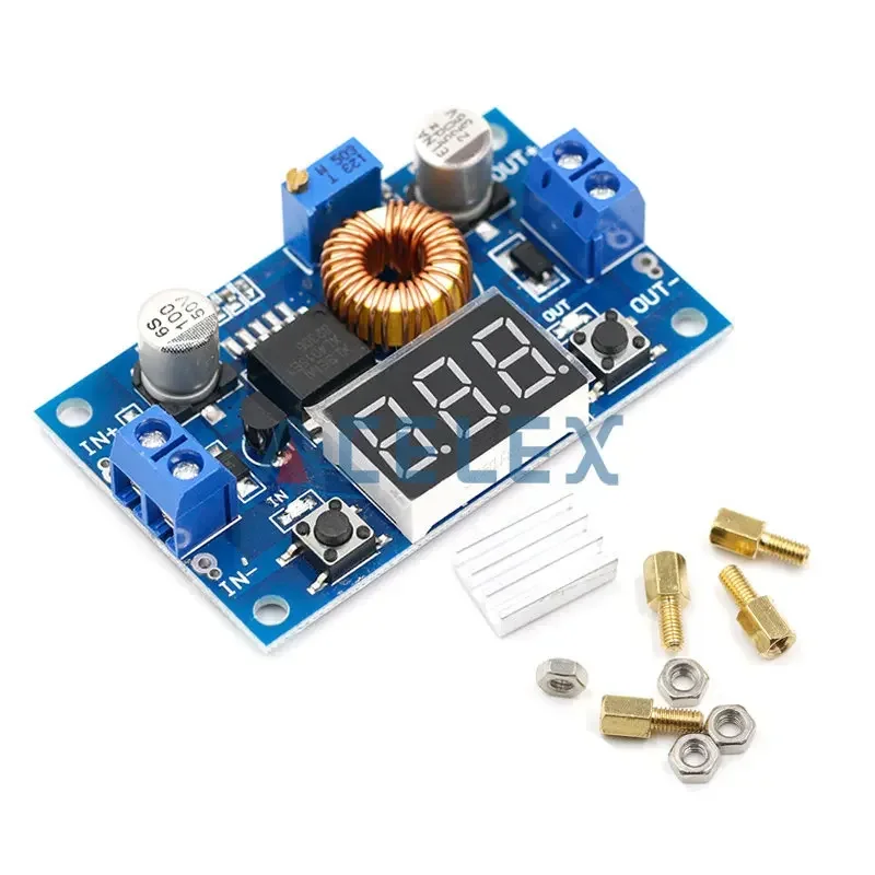 1pcs XL4015 5A High power 75W DC-DC adjustable step-down module+LED Voltmeter Power supply module