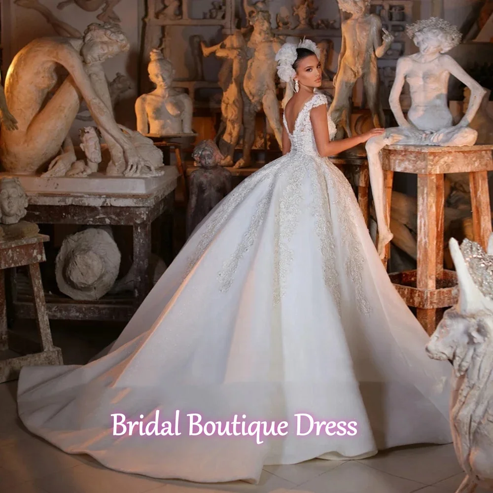 Customized Exquisite Full Beads Appliques Shiny Gorgeous Ball Gown Wedding Dresses Robes De Mariée Vestidos De Novia 2026