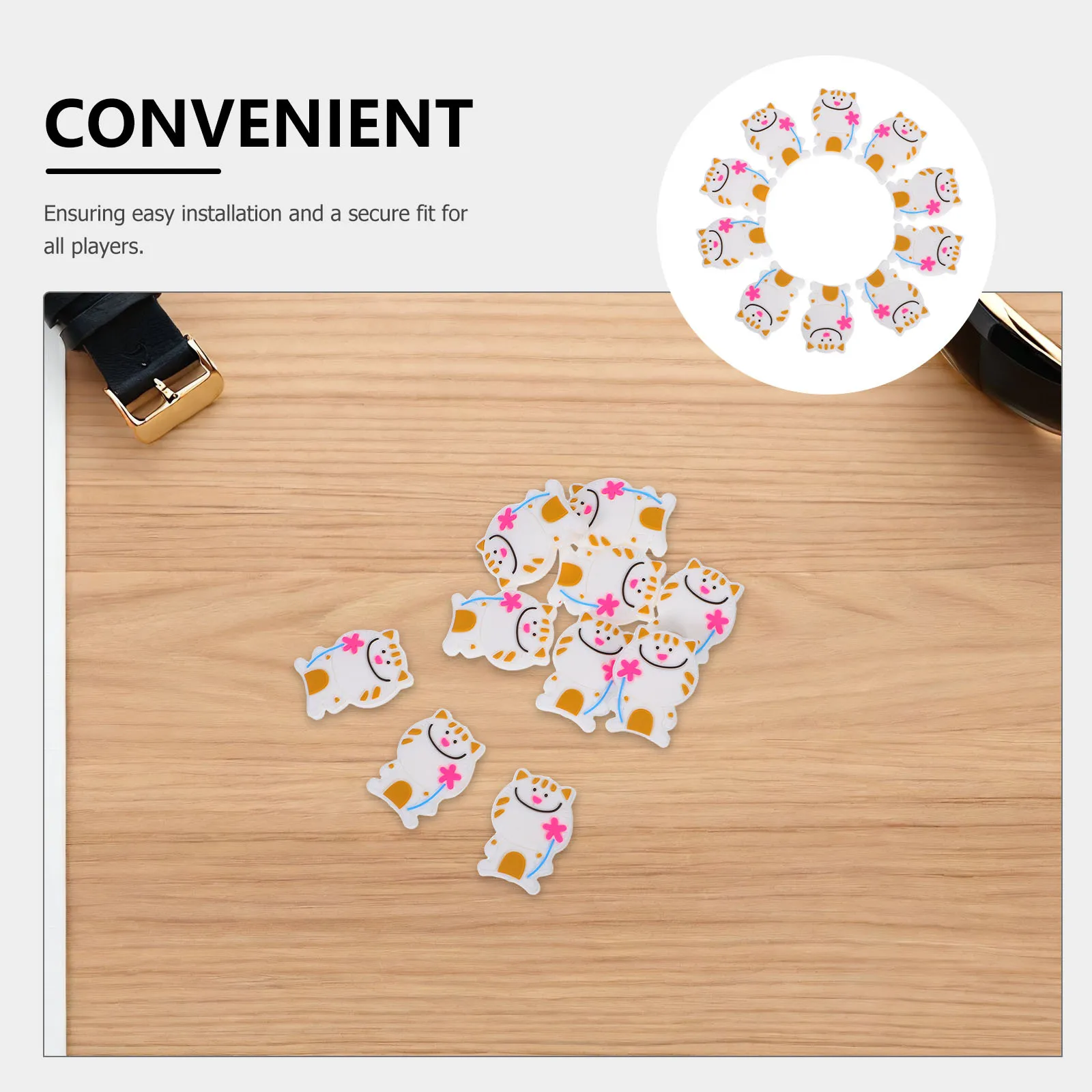 10 قطعة مضرب تنس من السيليكون ممتص للصدمات بتصميم قطة مُخفف اهتزاز للراحة مادة مرنة متينة للاستخدام الداخلي والخارجي