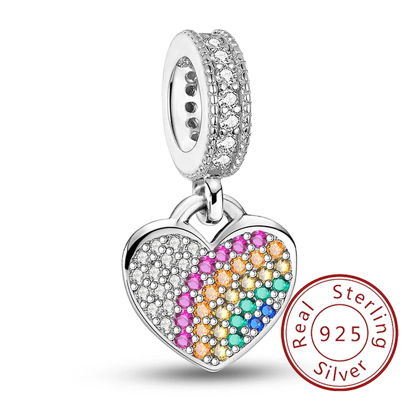 

925 Sterling Silver Color Love Heart Series Charms Beads Fit Diy Bracelet Bangle Making Gift Of High Quality Jewelry For Womens
