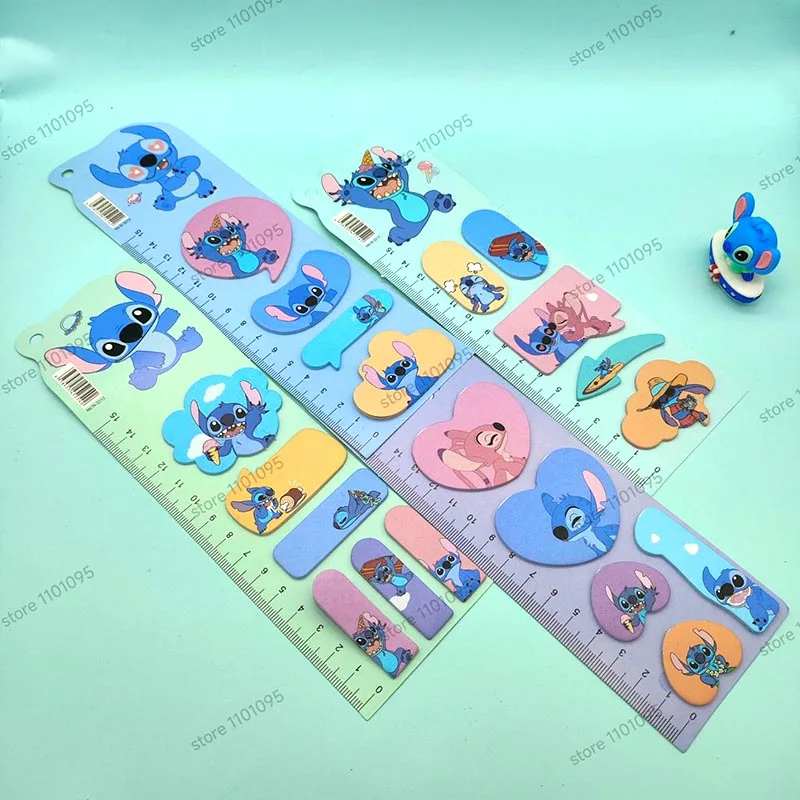 4pcs/lot Disney Stitch Memo Pad Sticky Notes Bookmark Kawaii Stationery Scrapbooking label Post Office School Supplies Kids Gif