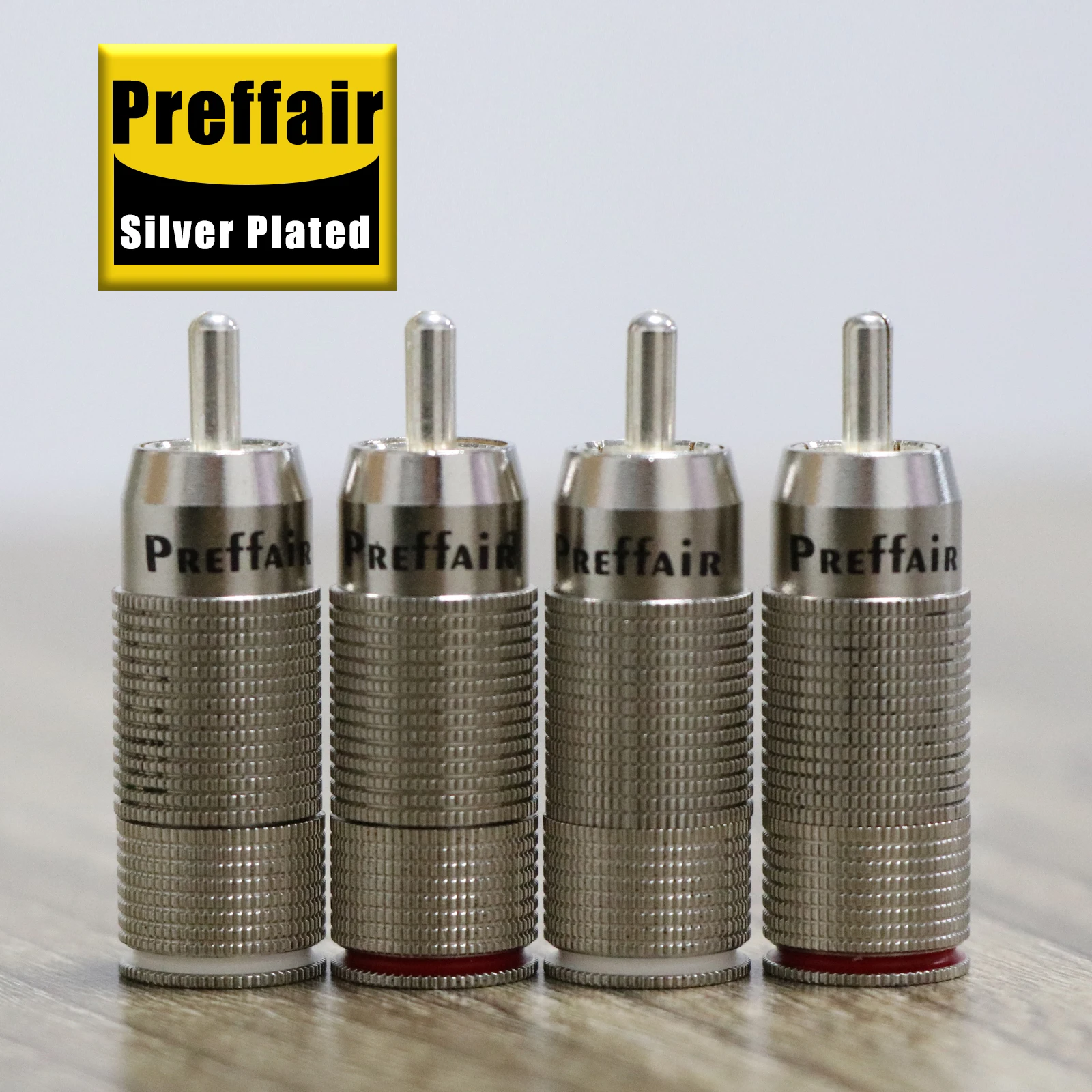 

Preffair 4Pcs RCA Connector Plug Male Headphone Terminal Silver Plated With Solder For Soldering Audio Video Cable