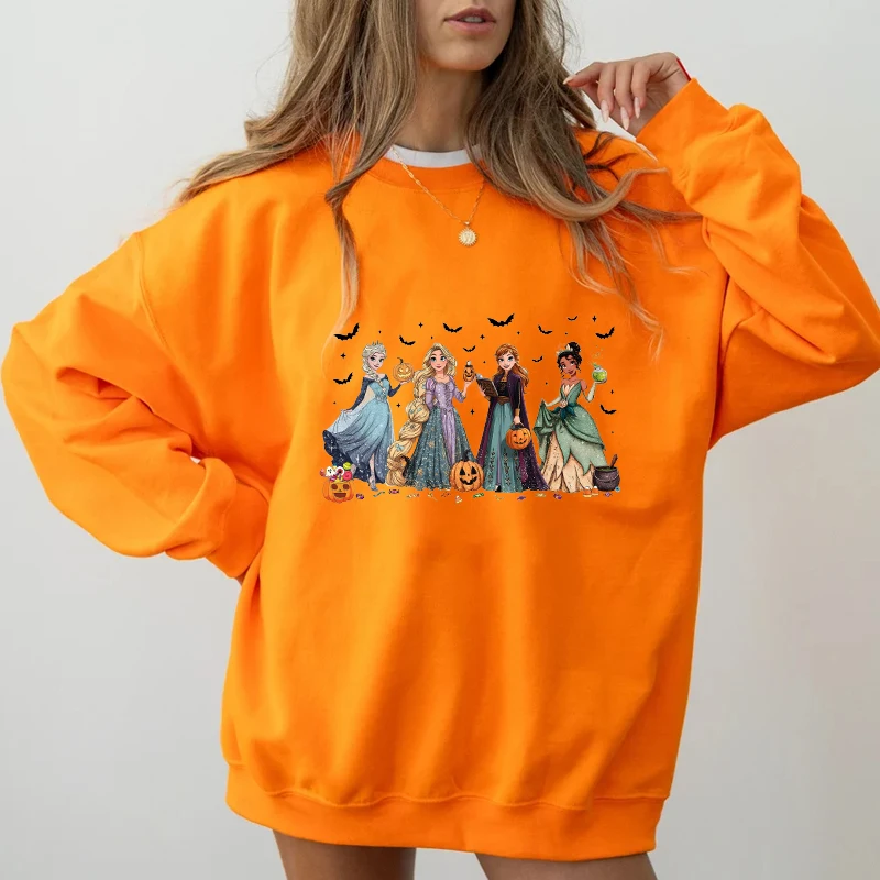 

Толстовка принцессы-призрака в стиле ретро на Хэллоуин, толстовка с капюшоном «Кошелек или жизнь», женский повседневный осенний топ с длинными рукавами