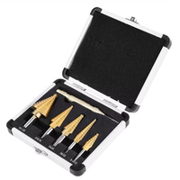 6pcs HSS Titanium Coated Step Drill Bit With Center Punch Drill Set Hole Cutter Metal Drilling Tool Kit Set Construction Tools