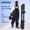 COPOZZ 두꺼운 남녀공용 스키 바지, 방수 스키 턱받이 작업복, 겨울 스노보드 바지, 따뜻한 스트레이트 작업복, 스키 점프수트, 신제품 5