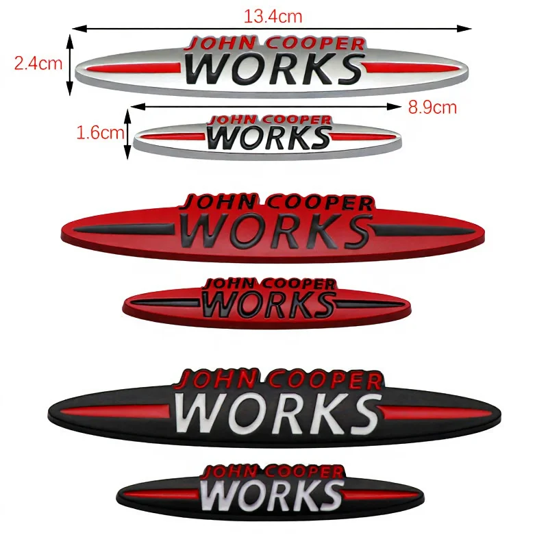 3D Metal JCW Works Emblem Badge Sticker Modified Car Body Decal Fit For MINI Cooper Auto Exterior Accessories Decal
