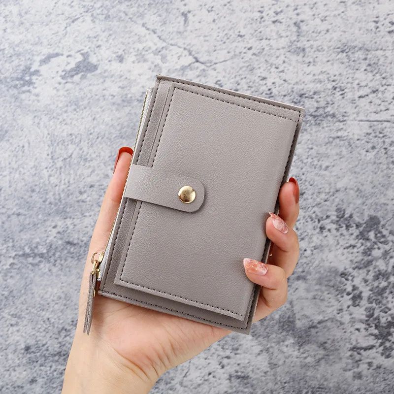 Ladies ultra-thin card wallet, Korean version, zero-sized purse with zipper, candy-colored bus student bank card case, US dollar