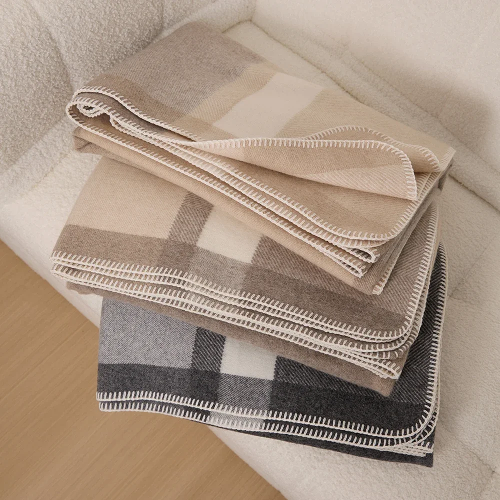 

wholesale inner mongolian winter 100% WOOL throw Blanket home bedding luxury travel soft woven cashmere blanket