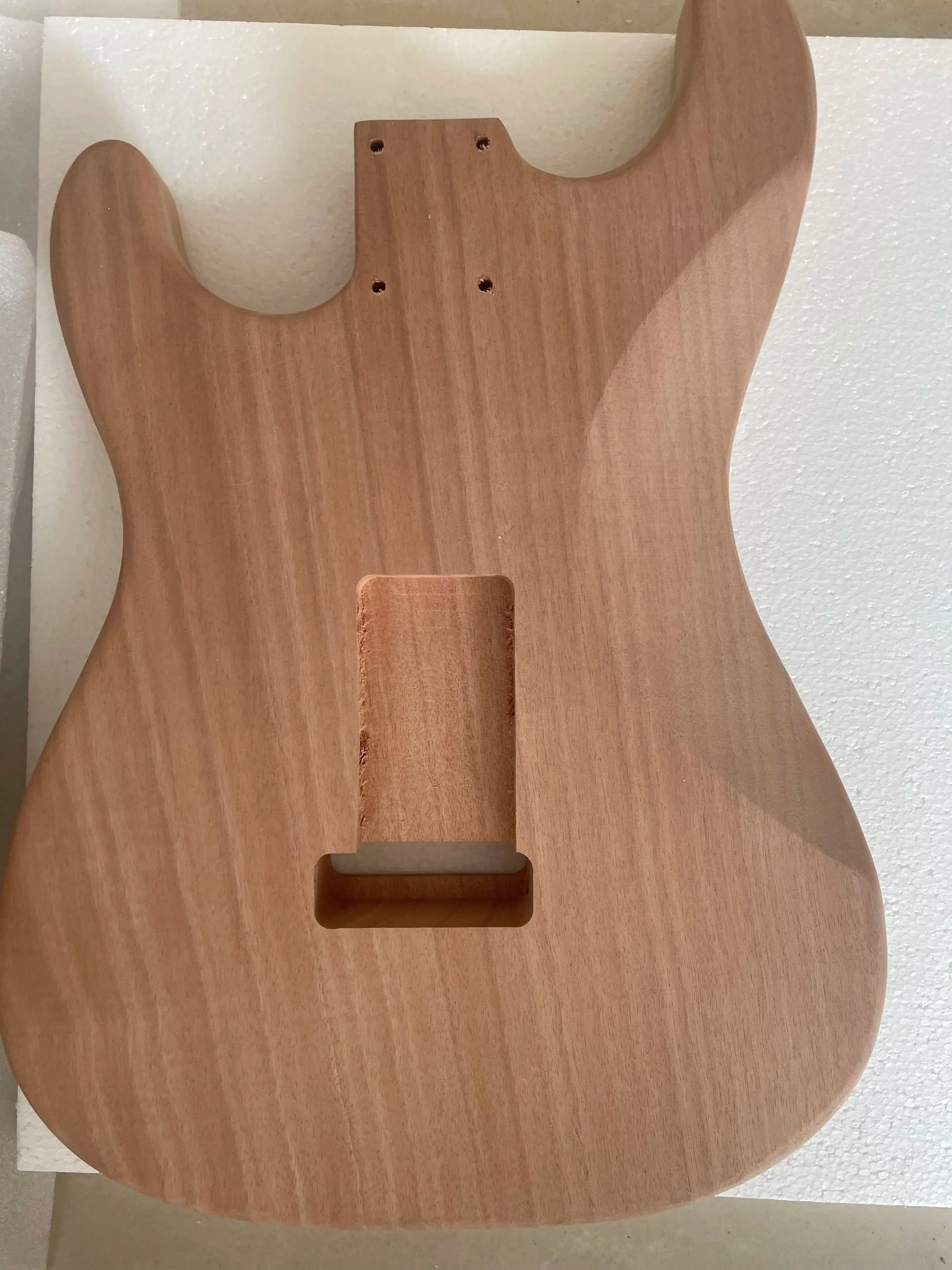 Unfinished Mahogany Wood Electric Guitar Body,DIY Guitar Kit,Undyed,High Quality, AAA Level, SSS, 100% Handmade Luthier, 1 Piece