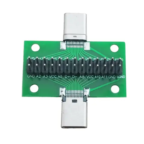 남성-여성 유형 C 테스트 PCB 보드 범용 보드(USB 3.1 포트 포함) 핀이 있는 20.6X36.2MM 테스트 보드