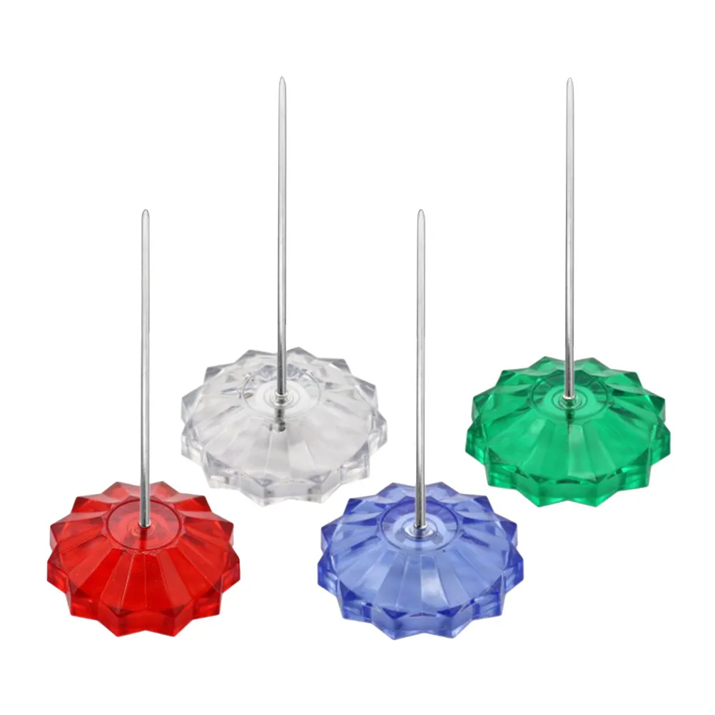 4pcs Spike Stick Straight Rod Receipt Holder Plastic Round Base Metal Body For Memo Note Storage Desk Organizer For