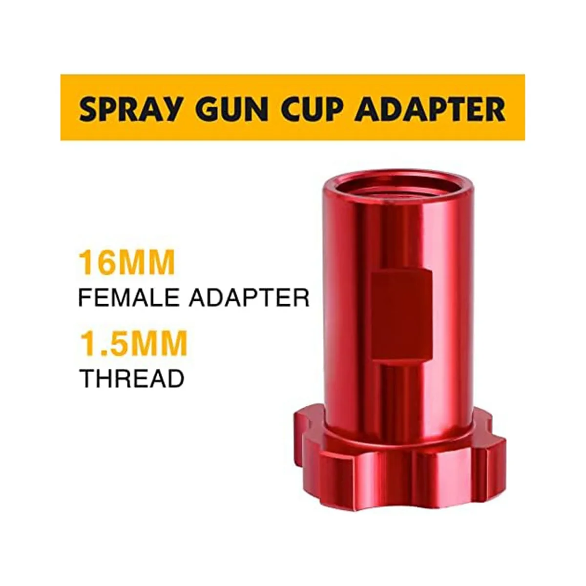 SprayGun Cup Adapter, Female Adapter with 16mm, 1.5mm Thread Spray GunPaint Cup Adapter Fits PRO-33, PRO-44And PRO-88