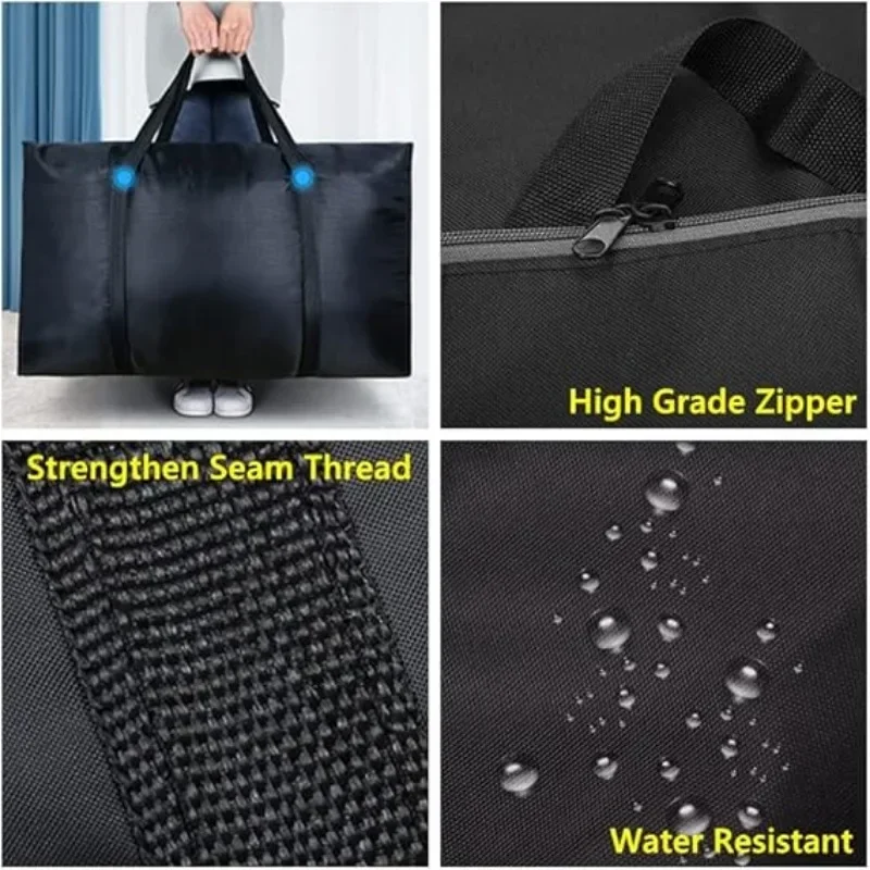 1/3 قطعة 96L أكياس تخزين حقيبة متحركة كبيرة جدًا مع مقابض معززة بسحاب مثالية لتحريك مساكن السفر #5