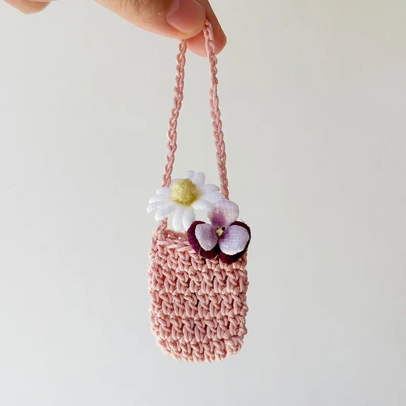 Borsa per fiori creativa autentica lavorata a mano per casa delle bambole, accessori per bambole da 15/17 cm.