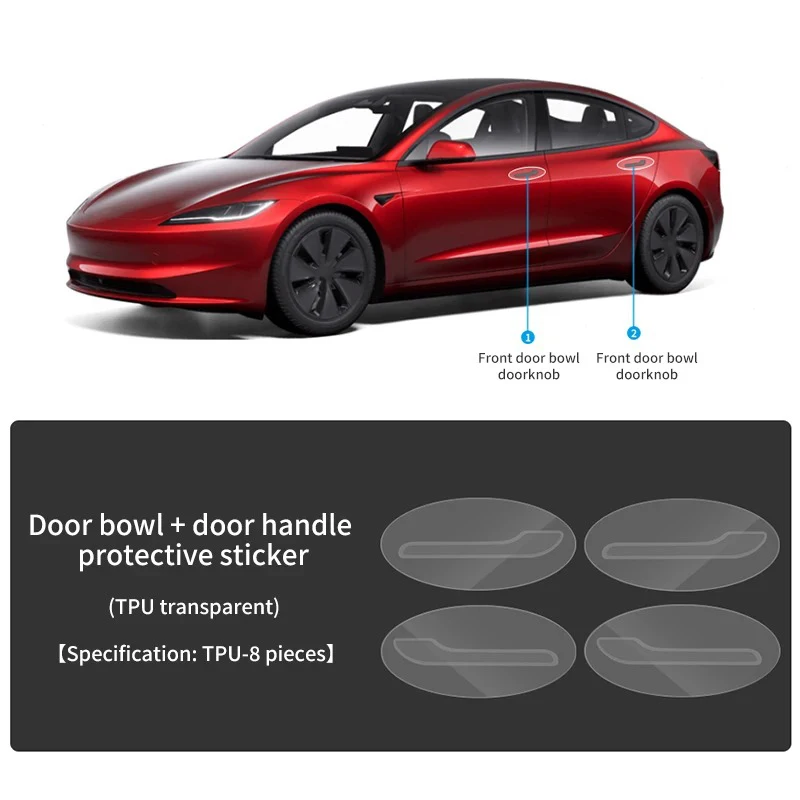 Türgriff-Kratzschutzfolie für Tesla Model 3 Model Y 2017-2025 TPU Transparente Schutzfolien Dekorative Schutzfolie – Detail 2