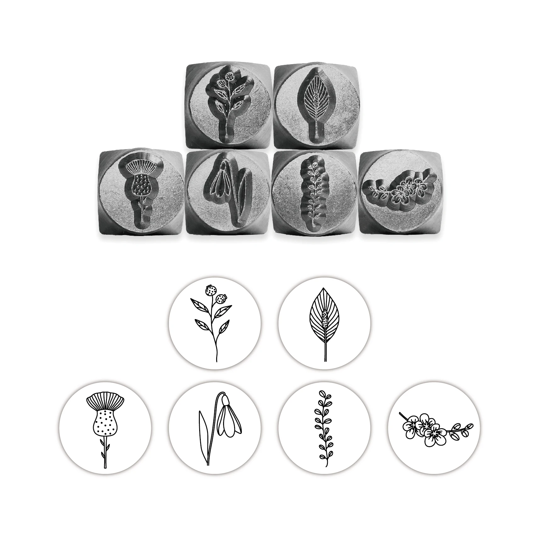 Metal Design Stamp for Jewelry Tropical Plant, Leather Stamp, Metal Stamp for Jewelry Making Supplies (10.5mm)