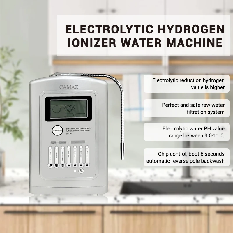 CAMAZ Portable Hydrogen Rich Water Machine Electrolysis Alkaline Water Ionizer Machine Water Filtration System For Home