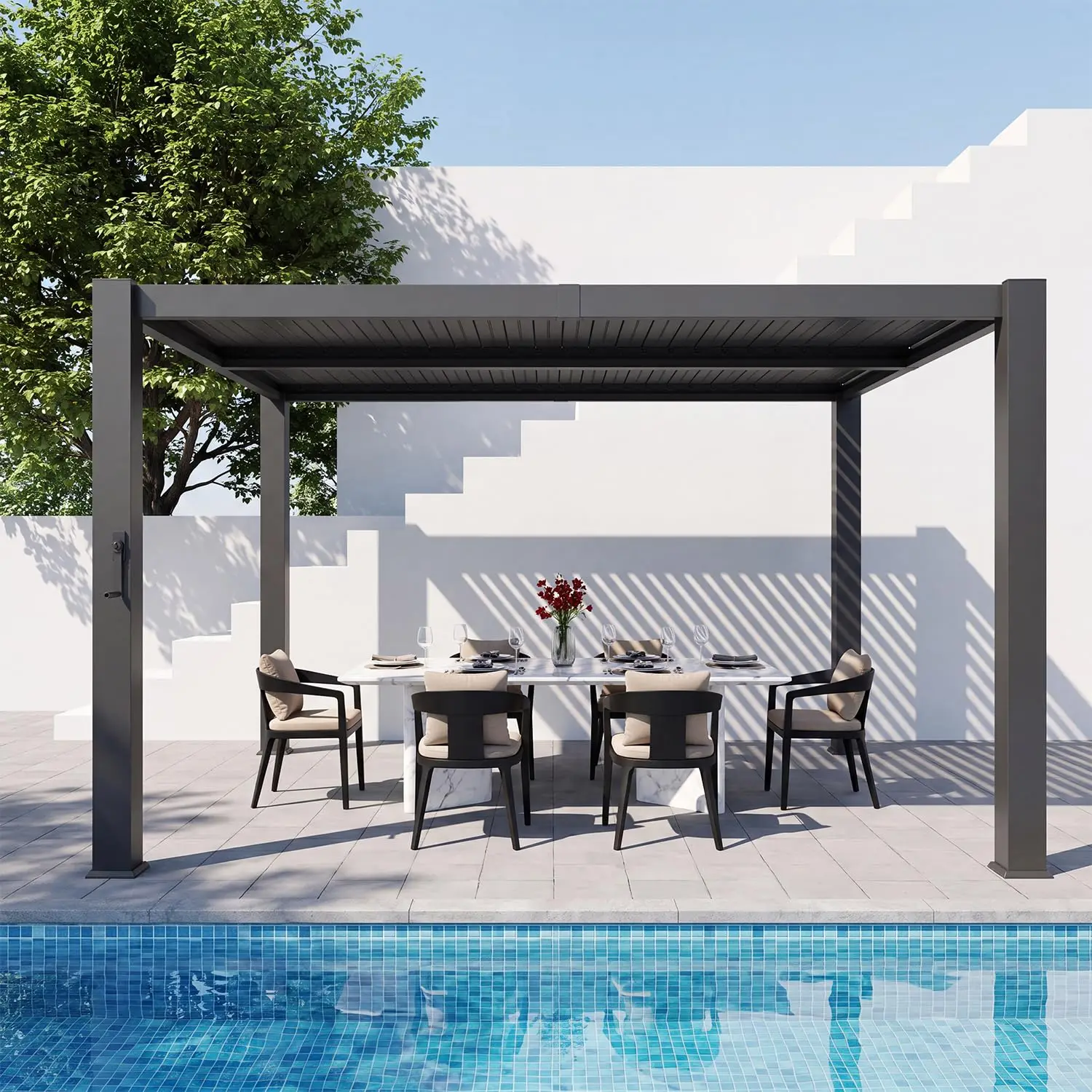 Louvered Pergola 10x12, 3.8