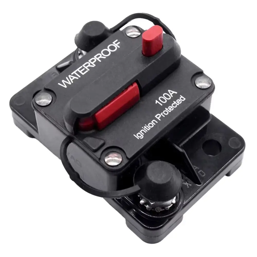 Waterproof Manual Reset Device Dual Battery Stable Performance DC Circuit Breaker Overload Protection Bakelite Circuit Breaker