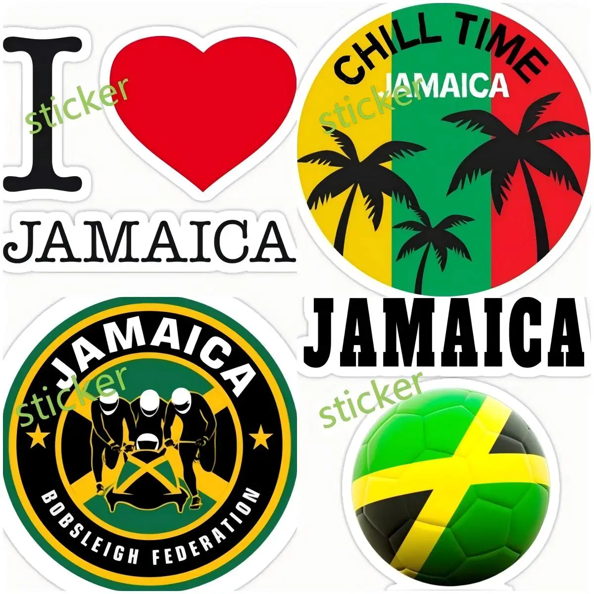 

Jamaica Deacl One Love Sticker car -Sticker and Decals Bumper Window Waterproof Auto Sunscreen Accessories