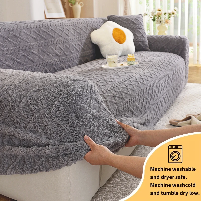 

1PC-Shu Mianrong sofa cover, modern and simple jacquard sofa cover, anti scratch and anti slip seat cushion