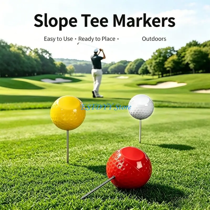 G6DE Outdoor Golf Course Markers for Range Position Use, 2 Pack Ball Practice Ground Stakes with Grass Guidance
