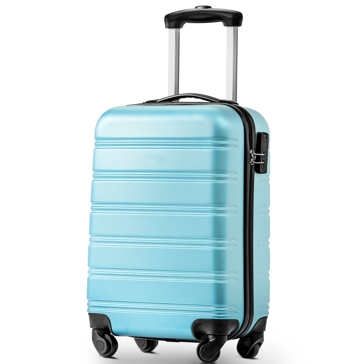 VSOGA Hardshell Suitcase suitcase hand luggage 4 Rolls ABS Material 55x36x22.5 Light Blue