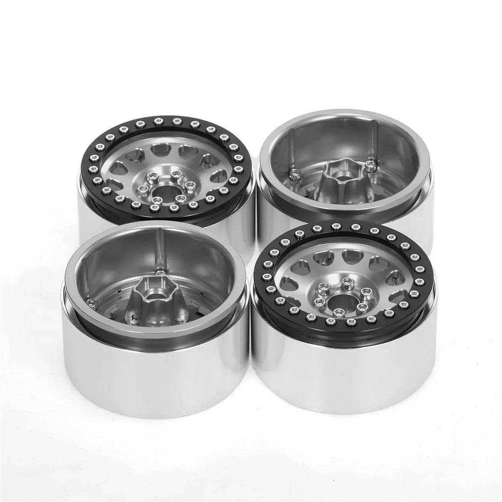 

4PCS 1/10 RC Rock Crawler Aluminum 2.2 Beadlock Wheel Rims for Axial SCX10 RR10 Wraith 90048 90018 Trxs TRX4 TRX-6