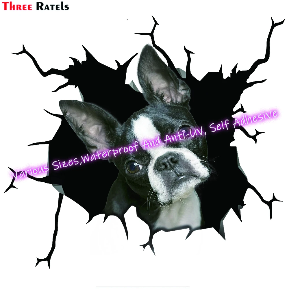 Three Ratels SK-1087 Vinyl Decal Anime Cartoon Dog Car Stickers Waterproof Bumper Accessories