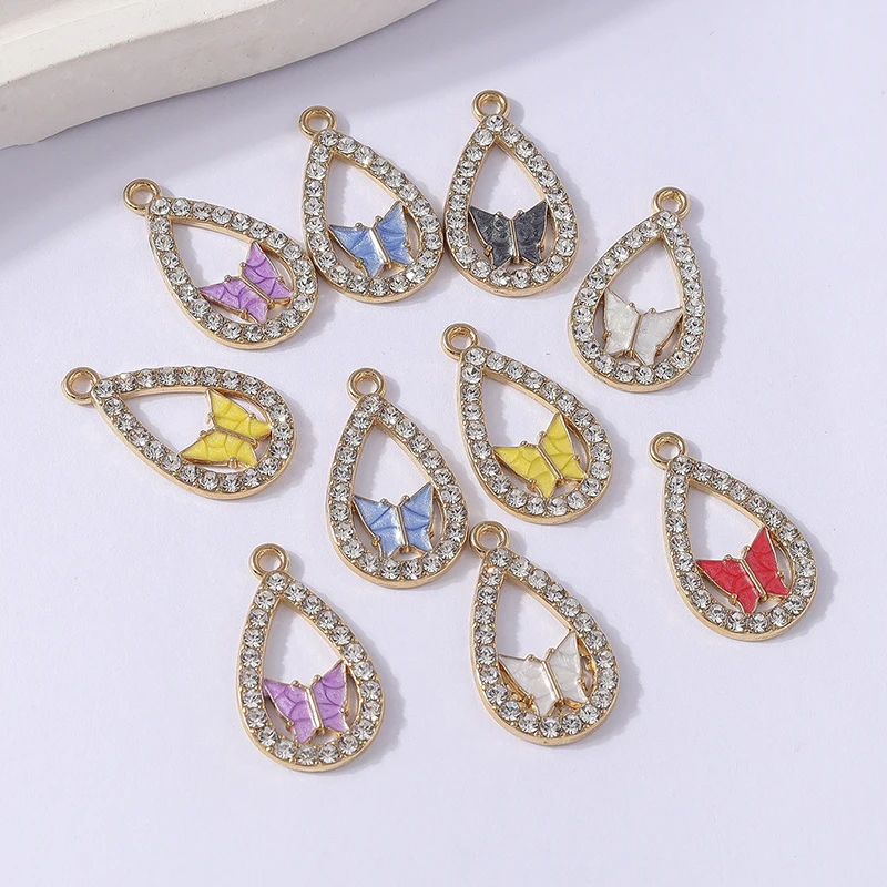 

Duarte 20Pcs/Lot Cute Crystal Flying Butterfly Charms Pendants for Making DIY Drop Earrings Necklaces Bracelets Jewelry Findings