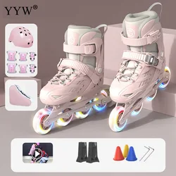 ​ Profissional patins inline mulher homem crianças sapatos de skate de velocidade ao ar livre patinação de velocidade 4 rodas tênis estilo livre