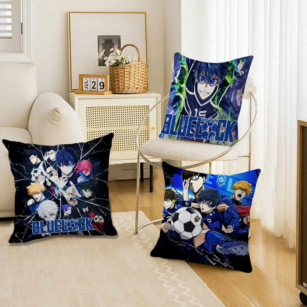 Japan Manga Blue Lock Pillow Cover Sofa Cushion Cover Home Room Decoration Children Gift