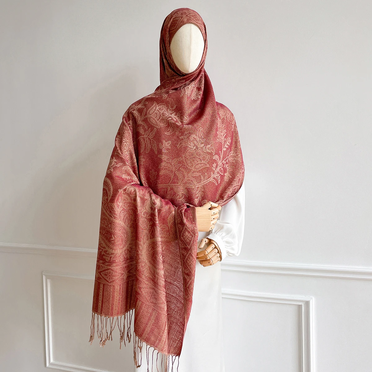 

11Color 70*190cm Women Hijab Gold Thread Jacquard Scarf Muslim Wrap Ramadan Islam Headscarf Hijabs Turban Neckerchief Shawls