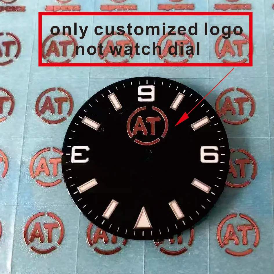 Custom Watch Dial Sticker Gold Metal Transfer Silver 28.5mm Label Small Brand 3D Logo Custommized Name Carve Self-Adhesive Logo view 2