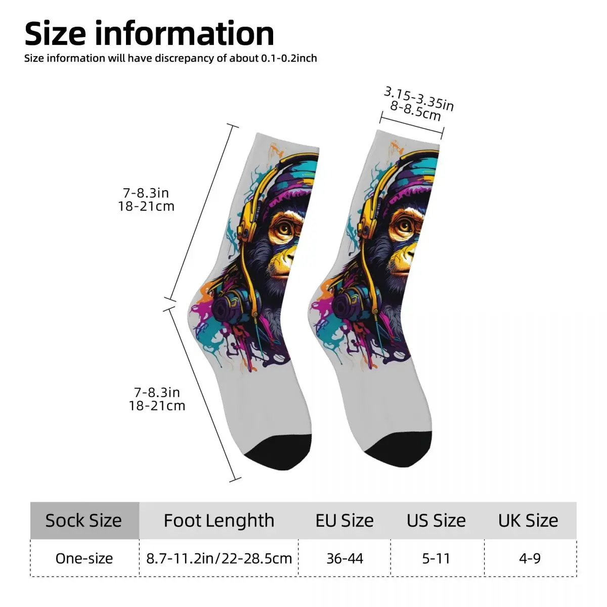 الهيب هوب القرد جوارب الرسم الرجعية الجوارب الشتاء المضادة للانزلاق الجوارب للجنسين الرجال في الهواء الطلق جوارب ناعمة