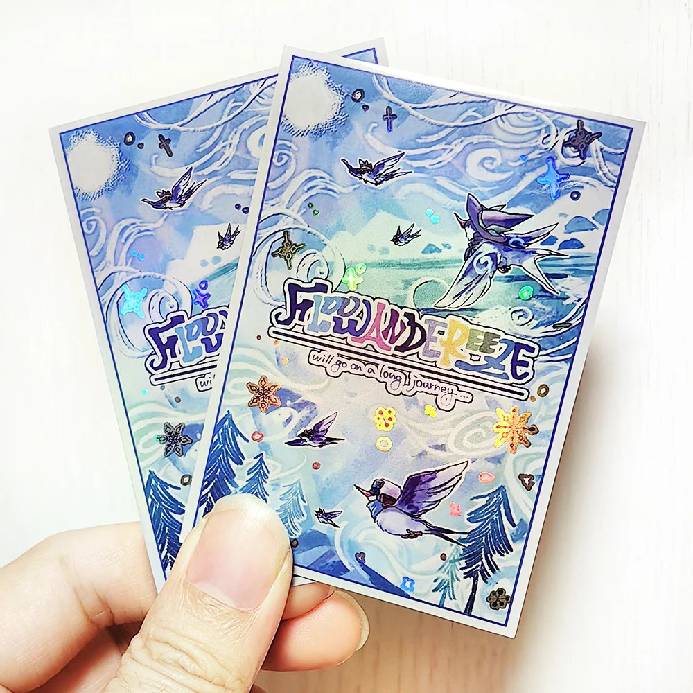 Card Sleeves With Wind Traveling Bird Card Sleeves Laser Flash Deck Card Sleeves Card Protectors 63x90mm 50 Pieces For (YGO)