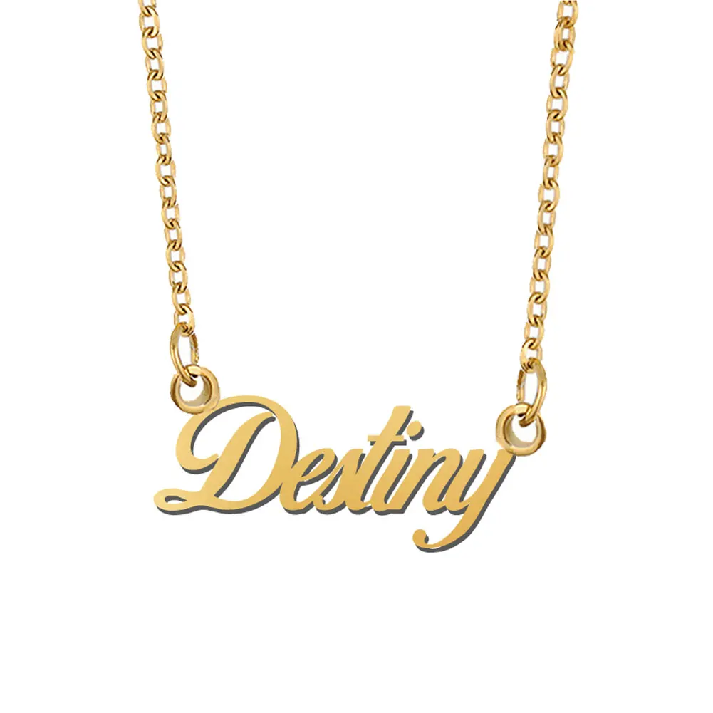 Destiny Name Necklace Stainless Steel for Women Jewelry Nameplate Pendant Femme Mothers Girlfriend Gift (Not Customize)