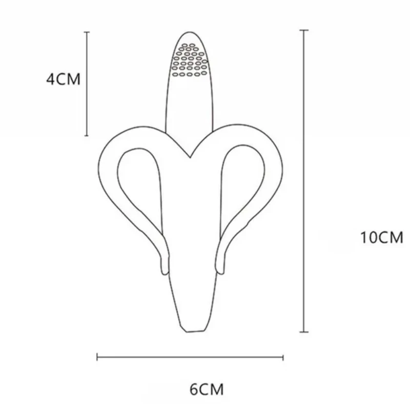 High Quality And Environmentally Safe Baby Teether Teething Ring Banana Silicone Toothbrush