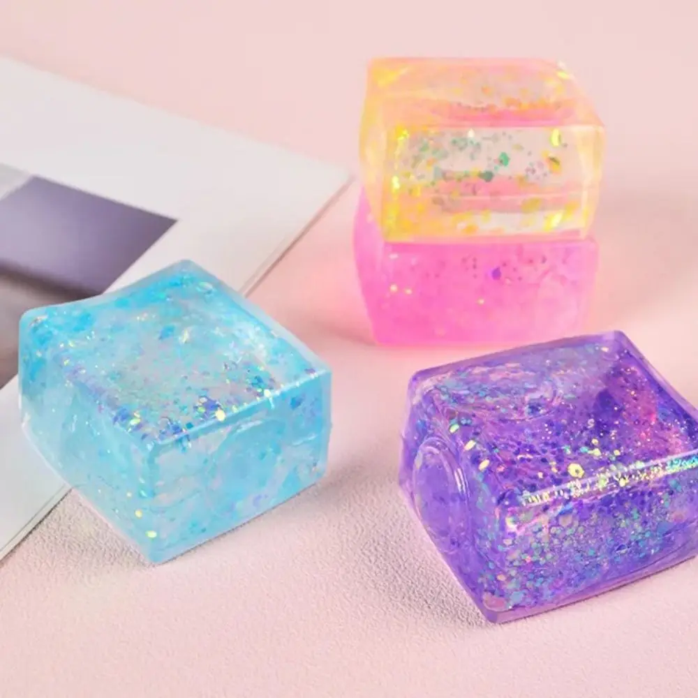 新しいカラフルな模擬豆腐スクイーズおもちゃ TPR アイスキューブマルトーススクイーズブロック子供ギフトフワフワ減圧おもちゃ