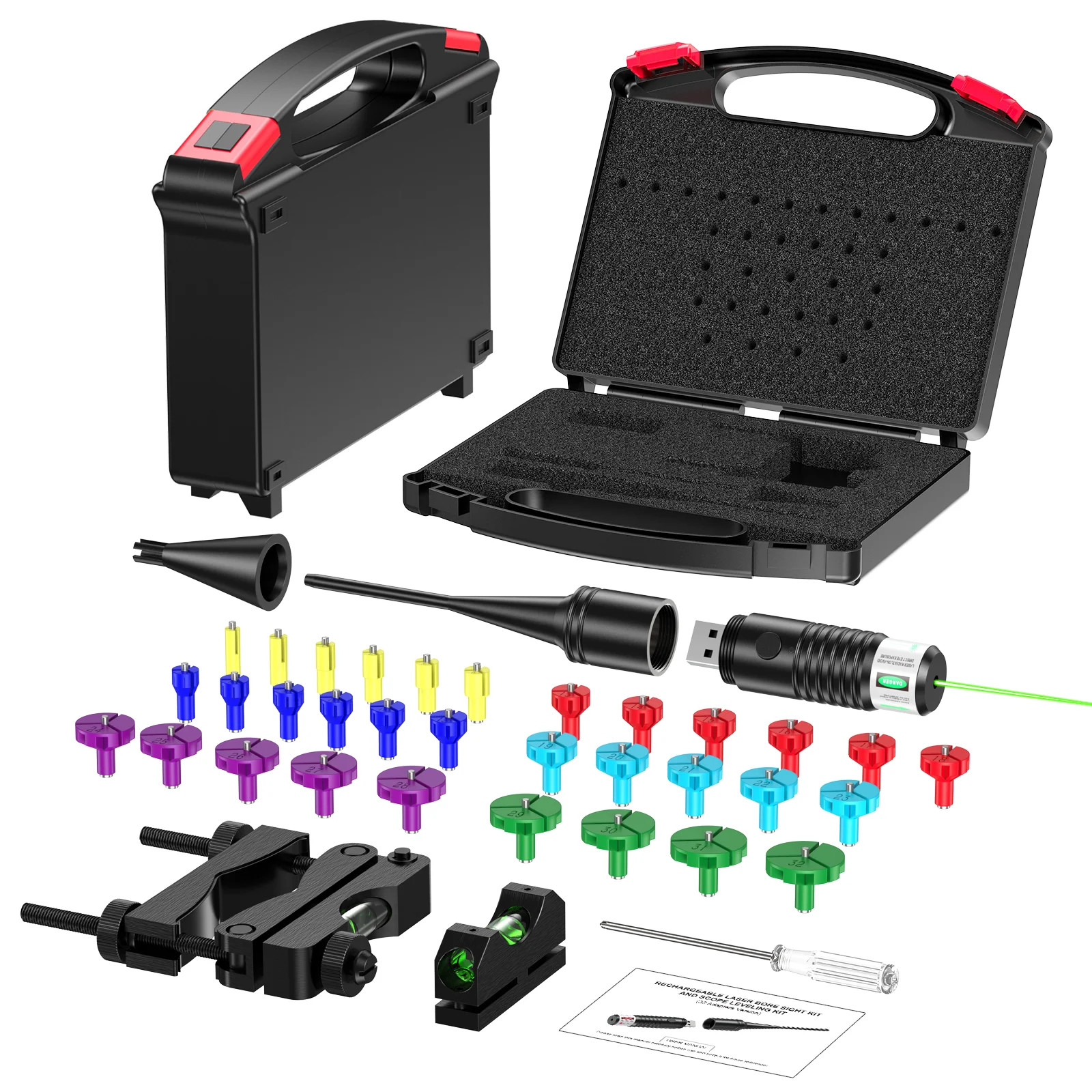 Kit di livellamento doppio, compatibilità completa, ricaricabile tramite USB, pre-calibrato in fabbrica, nessuna regolazione necessaria, plug and play.