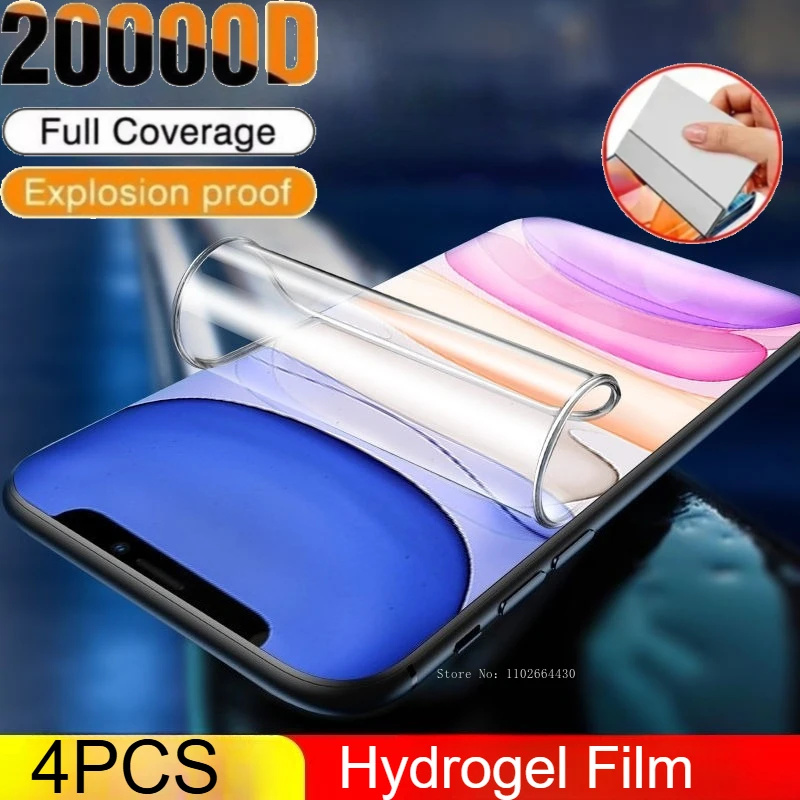 

4 шт. защитная пленка для iPhone 17 16 Pro Max 15 14 13 12 11 Pro мини-защитная пленка для экрана IPhone Air XR XS Max гидрогелевая пленка