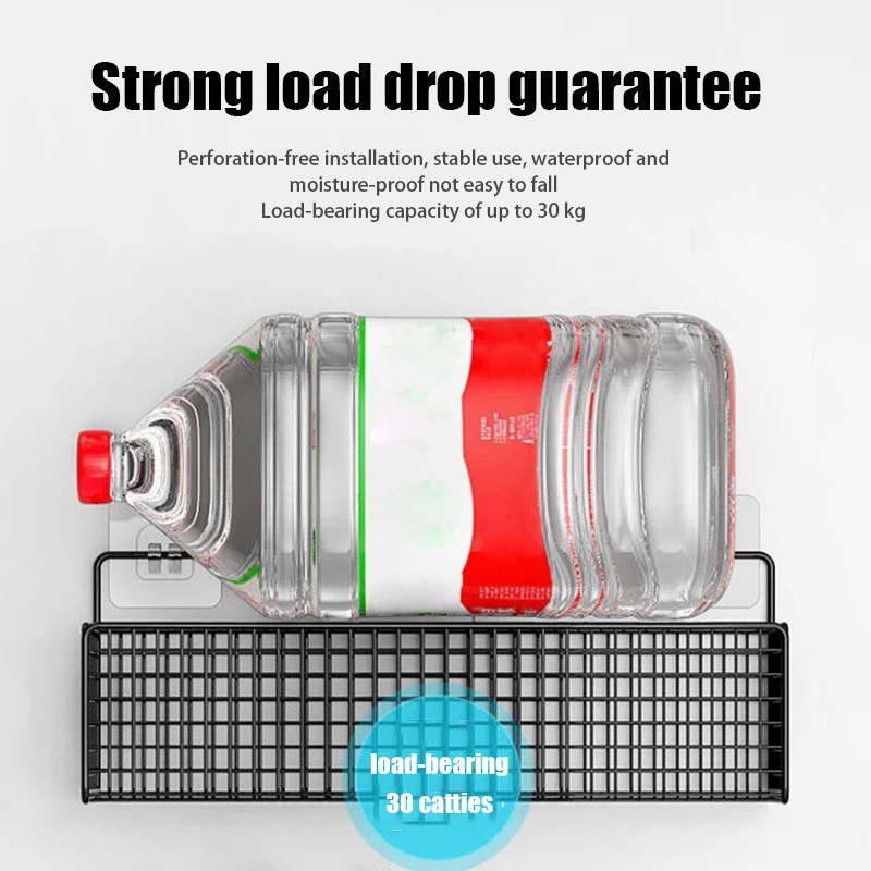 

Wall-Mounted Multifunctional Storage Rack Bathroom Organizer No-Punch Toiletries Shelf Space Saving for Kitchens And Bathrooms