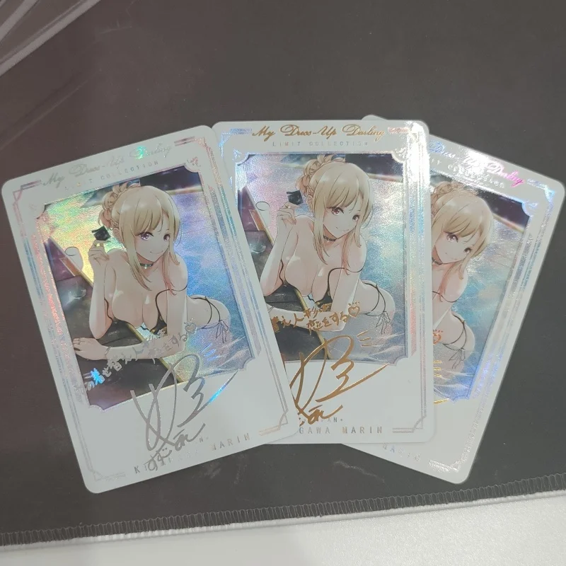 ACG Cards My Dress-Up Darling Kitagawa Marin Sign Swimsuit Anime Cartoon Characters Collection DIY Color Flash Card Toys Gifts